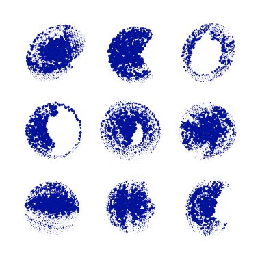 Fırça darbeleri, lekeler, lekeler, lekeler, boyalar. vektör illüstrasyonu