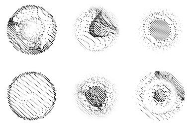 Yarım ton daireler ayarlandı. vektör illüstrasyonu.