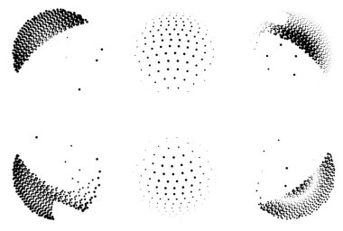 Yarım tonlu noktalar. Noktalı etki. vektör illüstrasyonu.