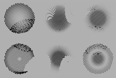 Noktalı ve daireli soyut bir arkaplan. vektör illüstrasyonu.