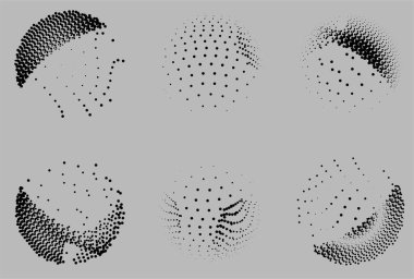 Yarım tonlu noktalar. Noktalı mozaik vektör çizimi.
