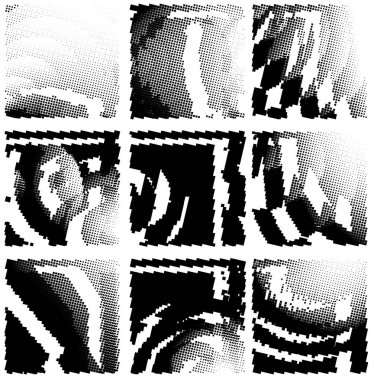 Farklı desenlere sahip yarım ton grunge arkaplanı