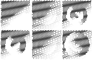 Noktalı ve daireli soyut yarım ton arkaplan