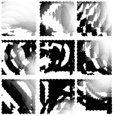 Farklı desenlere sahip yarım ton grunge arkaplanı