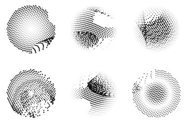 Yarım ton noktalar ayarlandı. vektör illüstrasyonu.