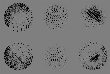 Yarım tonlu daireler. vektör illüstrasyonu.