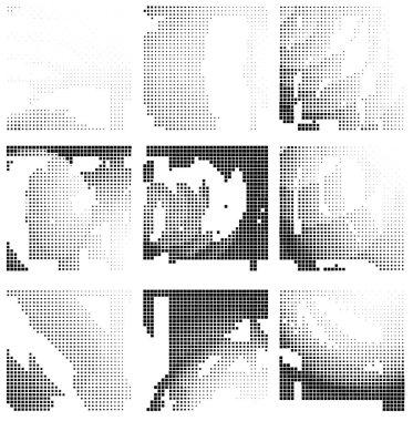 Yarım tonlu noktalar. vektör illüstrasyonu.