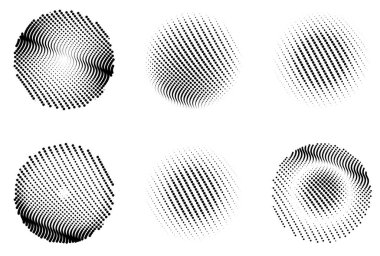 Yarım ton noktalar ayarlandı. vektör illüstrasyonu.