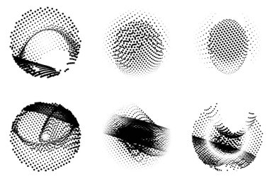 Yarım ton daireler ayarlandı. vektör illüstrasyonu