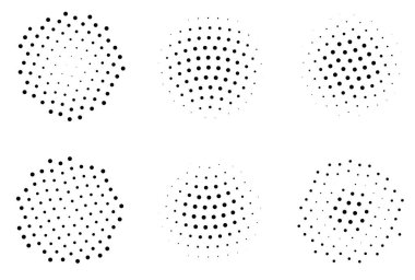 Yarım tonlu noktalar. Noktalı etki. vektör illüstrasyonu.