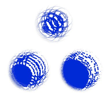 Beyaz arkaplanda grunge mavi daireler kümesi