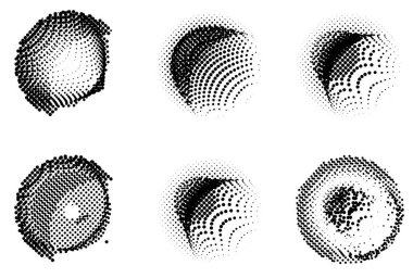 Yarım ton daireler kümesi, vektör illüstrasyonu