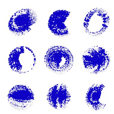 Grunge mavisi fırça darbeleri, vektör illüstrasyonu