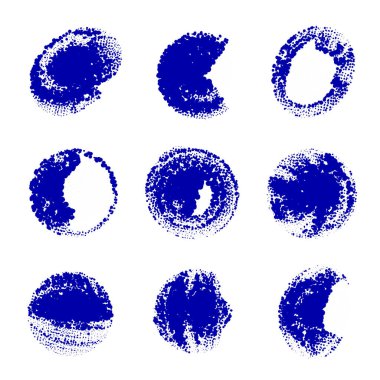 Bir dizi suluboya fırça darbesi. grunge vektör illüstrasyonu.