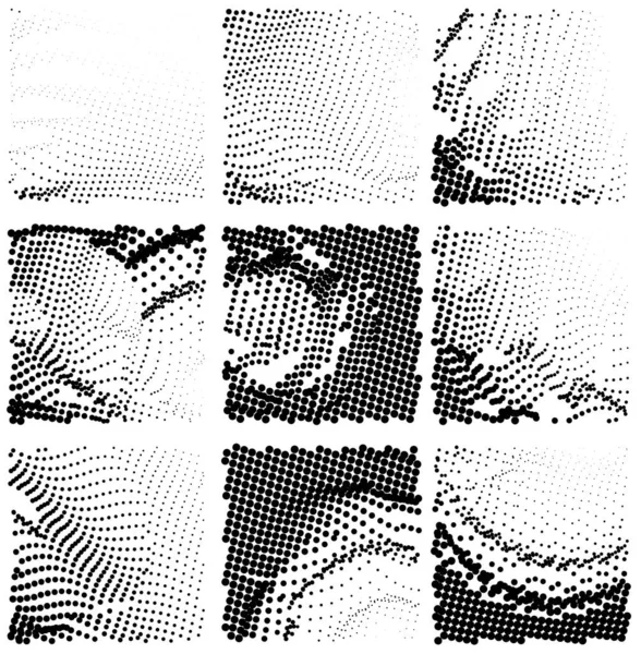 半色调背景与抽象元素的苦恼效应 — 图库矢量图片