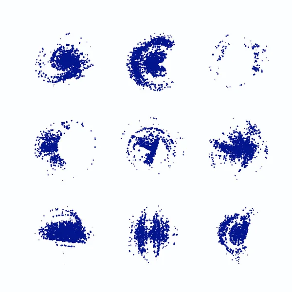 Mavi grunge fırça darbelerinin vektör çizimi