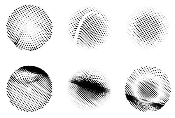 Halftone Dots Set Vector Illustration — ストックベクタ
