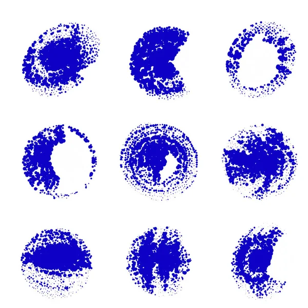 Grunge mavisi fırça darbeleri, vektör illüstrasyonu