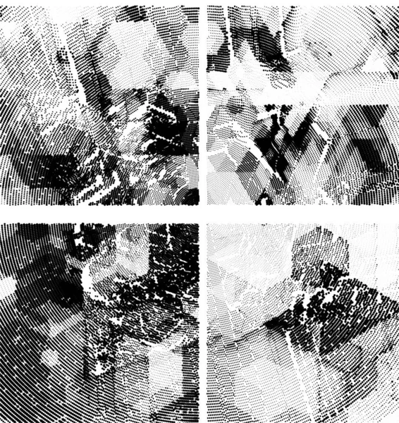 Grunge Textuur Achtergrond Abstract Patroon Zwart Wit Vormen — Stockvector