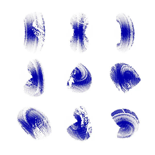 Bir dizi fırça darbesi. vektör illüstrasyonu.