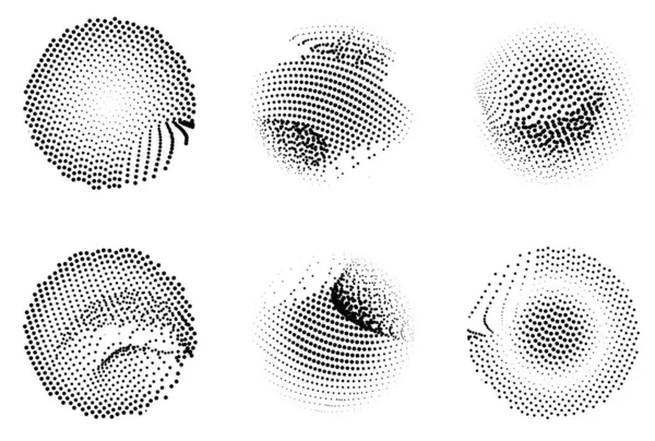 Halftone Dots Set Vector Illustration — ストックベクタ