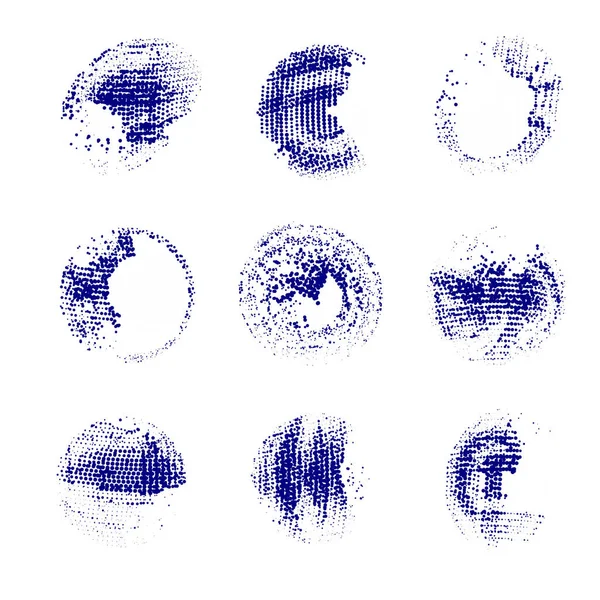 Set Grunge Penseelstreken Vlekken Verf Andere Elementen — Stockvector