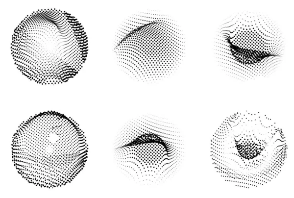 Cerchi Mezzitoni Impostati Illustrazione Vettoriale — Vettoriale Stock