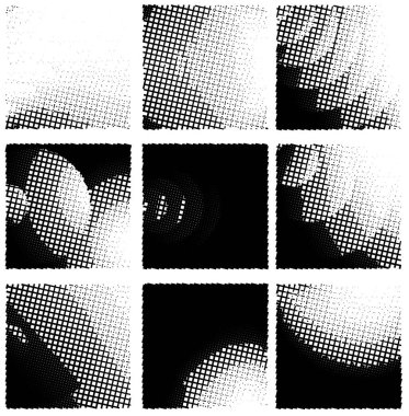 Noktalı ve daireli soyut yarım ton arkaplan