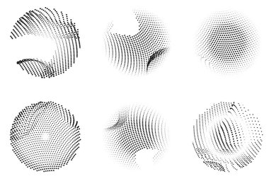 Yarım tonlu daireler çiziyor. vektör illüstrasyonu.
