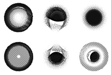 Yarım tonlu daireler. vektör illüstrasyonu