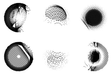 Grunge yarım ton daireler. vektör illüstrasyonu.