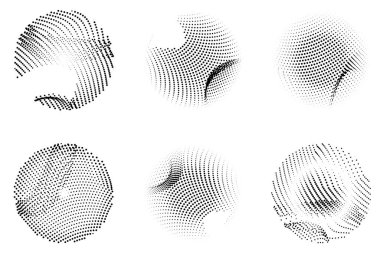 Yarım tonlu daireler. vektör illüstrasyonu.