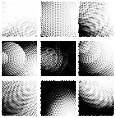 Noktalı ve daireli soyut yarım ton arkaplan