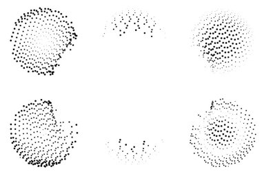 Yarım tonlu mozaik desen. Noktalı nokta tasarım elementleri. vektör illüstrasyonu.