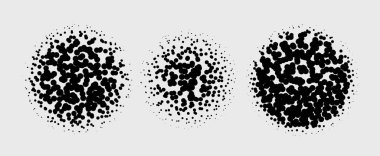 Bir dizi siyah beyaz daire. vektör illüstrasyonu.