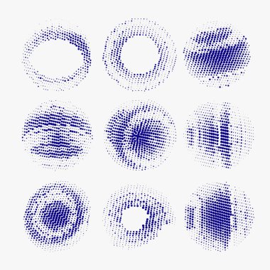 Yarım tonlu daireler. vektör illüstrasyonu.