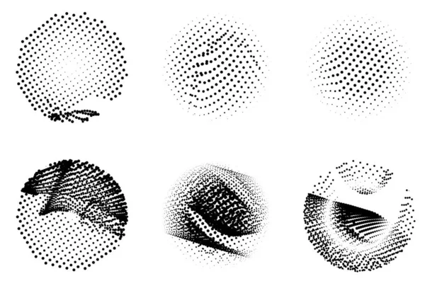 Halftone Dots Set Vector Illustration — Stock Vector