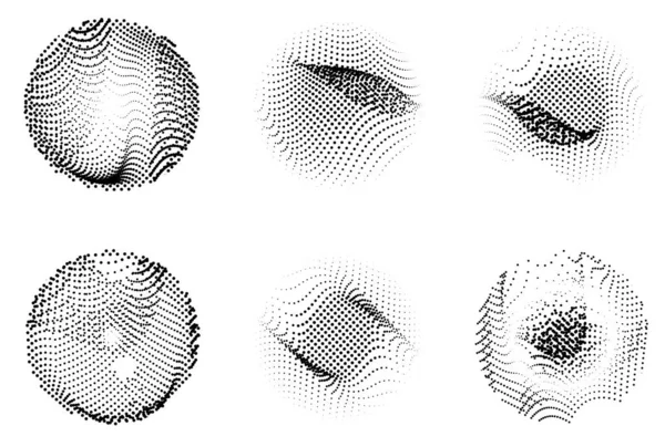 Набор Полутоновых Кругов Векторная Иллюстрация — стоковый вектор