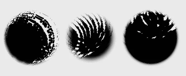 Ensemble Cercles Noirs Blancs Illustration Vectorielle — Image vectorielle