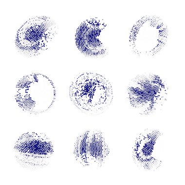 Bir takım grunge elementleri, el boyası fırça darbeleri. soyut vektör illüstrasyonu.