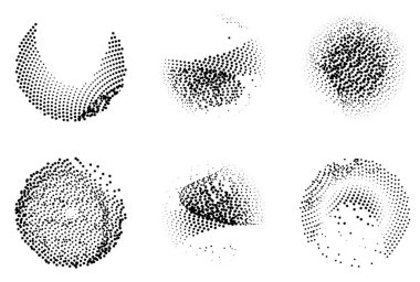 Grunge yarım ton seti. Soyut arkaplan. Vektör çizimi. eps10