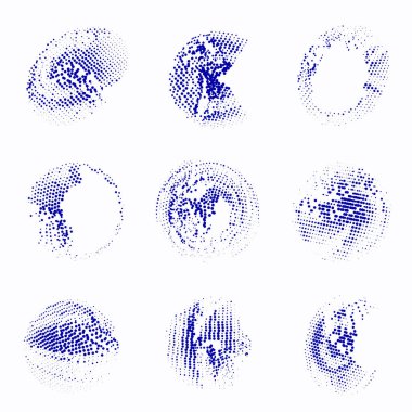 farklı dokular, noktalar, vektör illüstrasyonu.