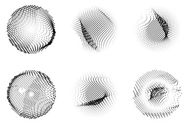 Yarım ton noktalar ayarlandı. vektör illüstrasyonu.