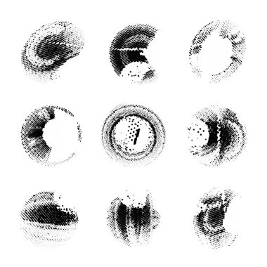 Yarım tonluk grunge fırça darbeleri. vektör illüstrasyonu