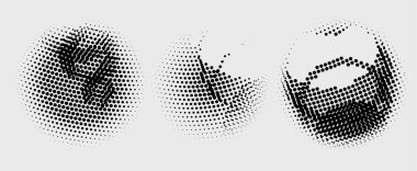 Yarım tonlu noktalar. vektör illüstrasyonu.
