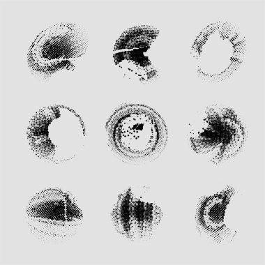 Grunge yarım ton daireler. vektör illüstrasyonu.