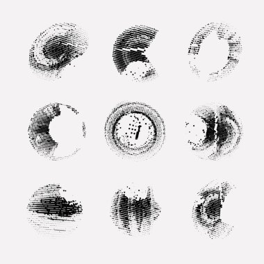 Grunge yarım ton daireler. vektör illüstrasyonu