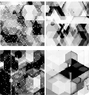 Farklı desenlere sahip yarım ton grunge arkaplanı