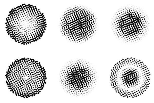 Set Van Handgetekende Elementen Zwart Witte Cirkels Geïsoleerde Vectorillustratie — Stockvector