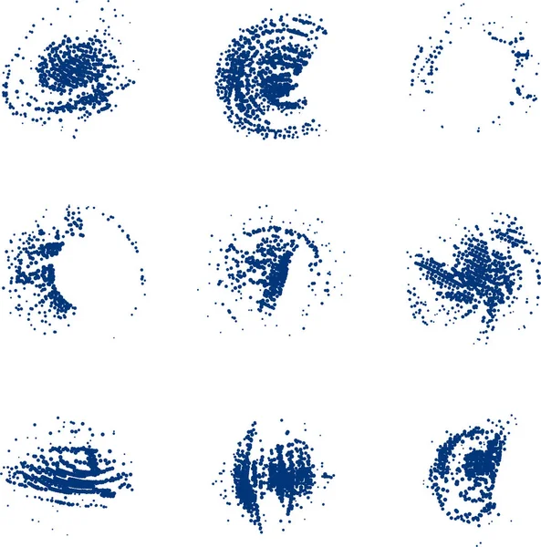 Bir dizi grunge fırça darbeleri, lekeler, lekeler, lekeler, çizikler ve diğer lekeler. vektör illüstrasyonu